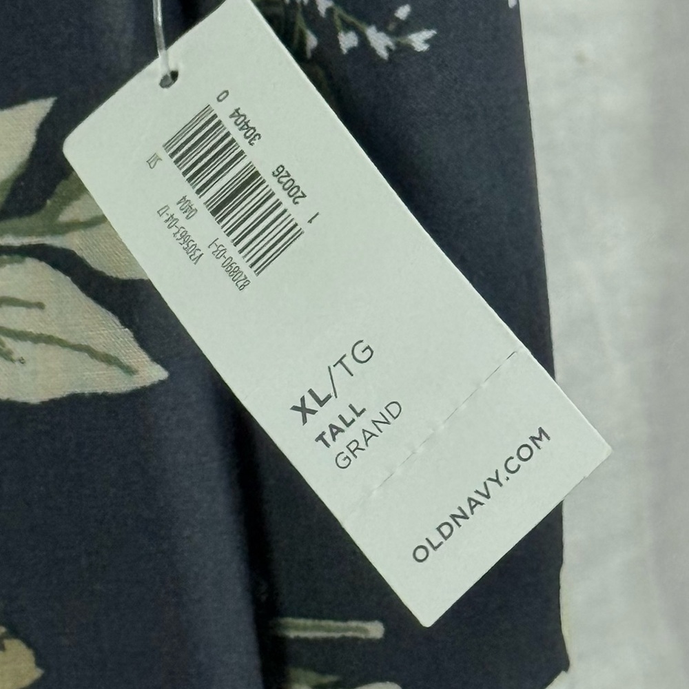 NWT Old Navy XL Tall Grey Floral Shift Dress Long Sleeve Ruffle Cuff Rayon - Picture 10 of 10